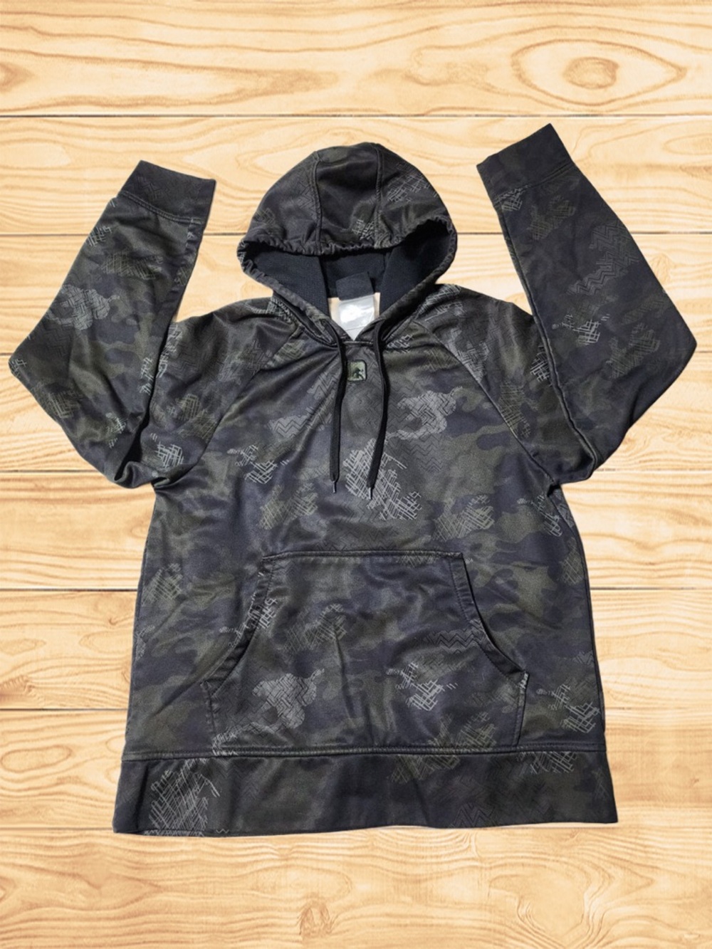 AND1 Men's Black Green Camouflage Hoodie XL - Picture 2 of 10